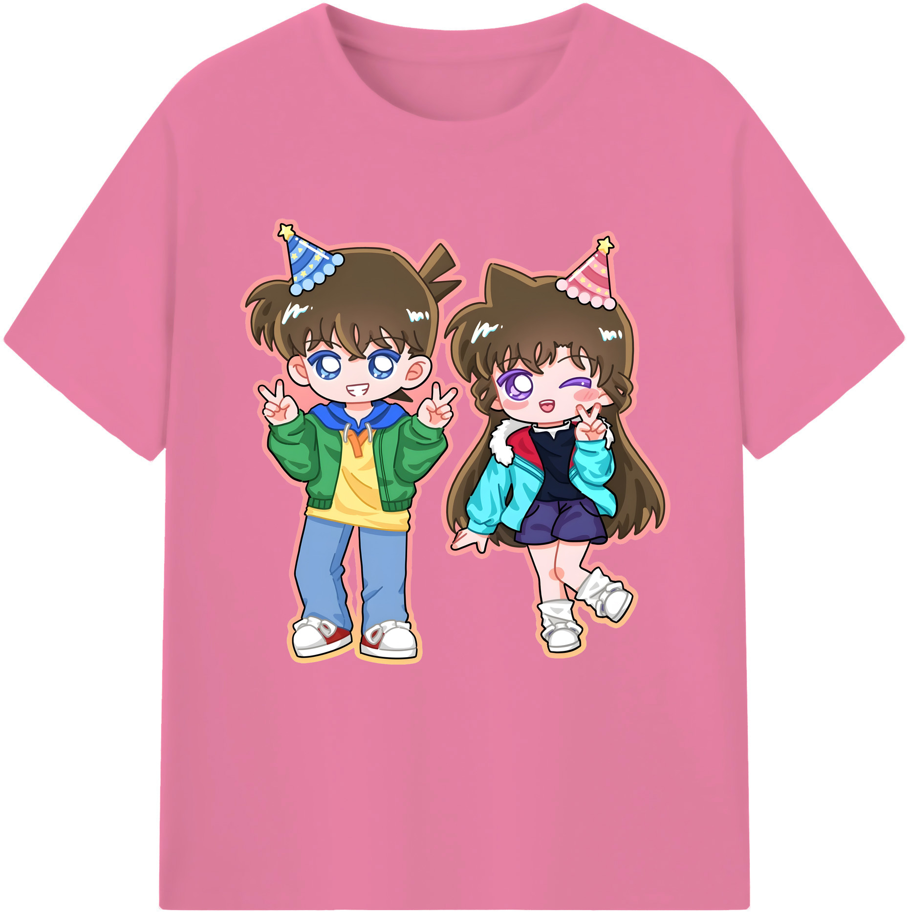（画像用） 名探偵コナン 毛利 蘭 もうり らん、モーリ ラン Detective Conan Rachel Moore 綿100％半袖Tシャツ（フロントプリント）